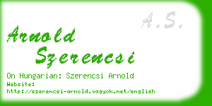 arnold szerencsi business card
